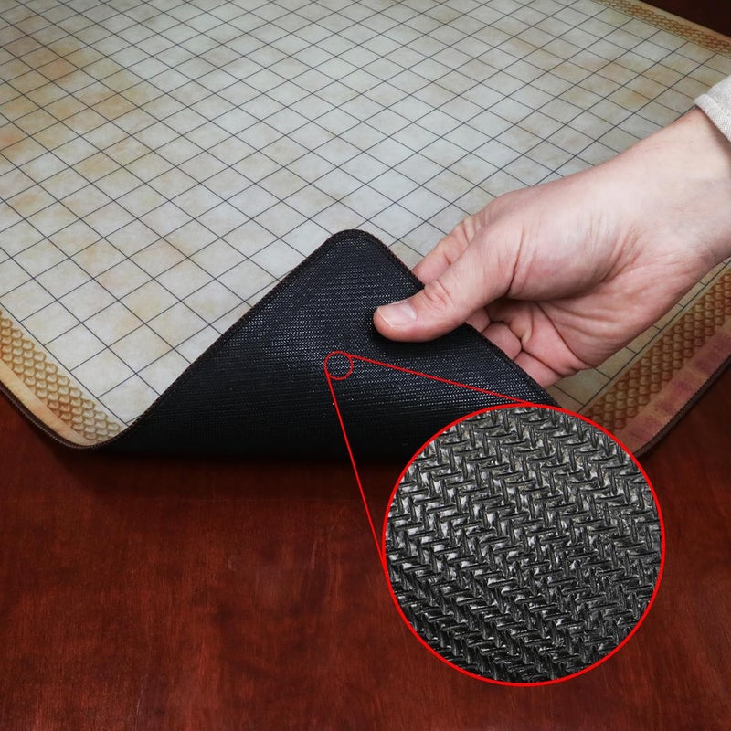 ENHANCE Deluxe RPG Grid Mat - DND Map (24x36in) with Premium Rubber, Non-Slip Grip, No Creasing - Dry Erase DND Mat Set for Masters and Starters, Erasable Parchment with Travel Pouch, Marker Set - Image 3